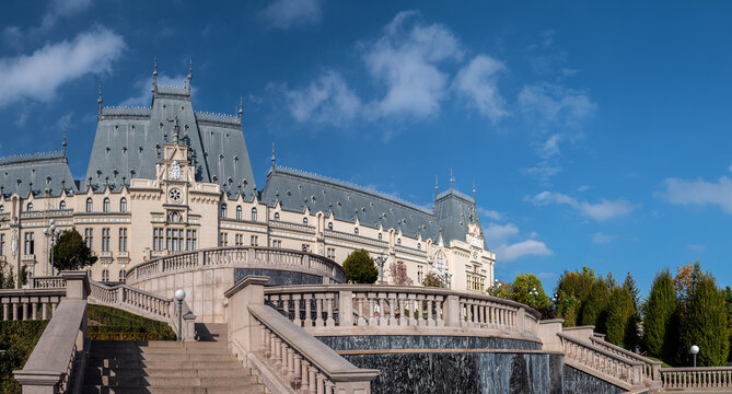 Majestic Palace of Culture and Palas Public Garden Iasi Romania