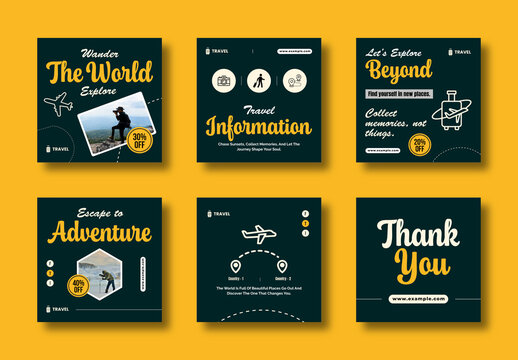 Travel Social Media Post Template Design