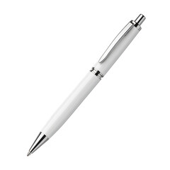 Naklejka premium A sleek and modern white pen with a silver accent on the tip isolated on transparent background