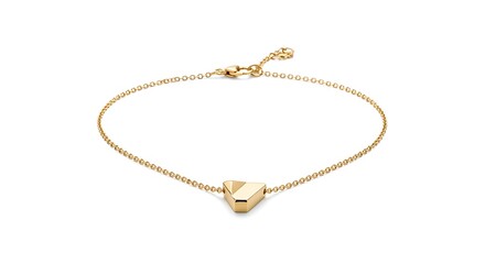Fototapeta premium Minimalist Gold Chain Bracelet Adorned with a Modern Geometric Triangle Charm