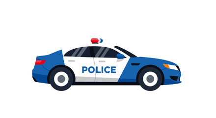 Fototapeta premium US Police Patrol Car Vector Illustration – Law Enforcement Emergency Vehicle Design