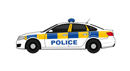 Fototapeta premium England Cops Patrol Car Vector Illustration – Law Enforcement Emergency Vehicle Design