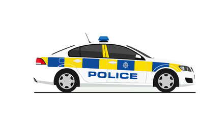 England Police Patrol Car Vector Illustration &ndash; Law Enforcement Emergency Vehicle Design