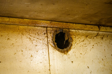 ventilation hole covered with grease