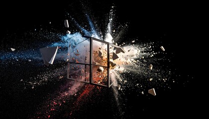 A metallic core shattering into radiant shards&hellip;