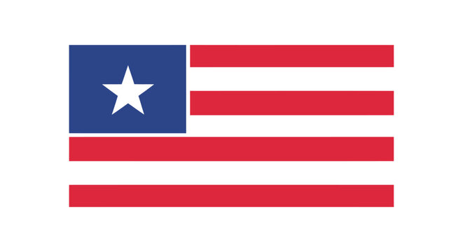 Vector illustration of the Liberian flag isolated on transparent background