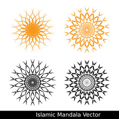 Obraz premium A set of four Islamic Mandeville vector graphics in different colors
