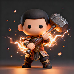 heavy hammer soldier with iron war hammer