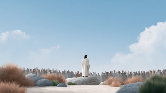 Jesus speaking to the people by parables