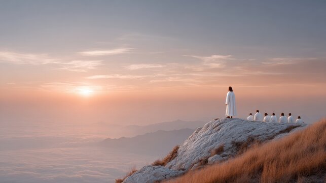 Jesus delivers gospel teaching to followers