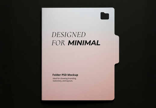 Minimal Folder Mockup Design PSD
