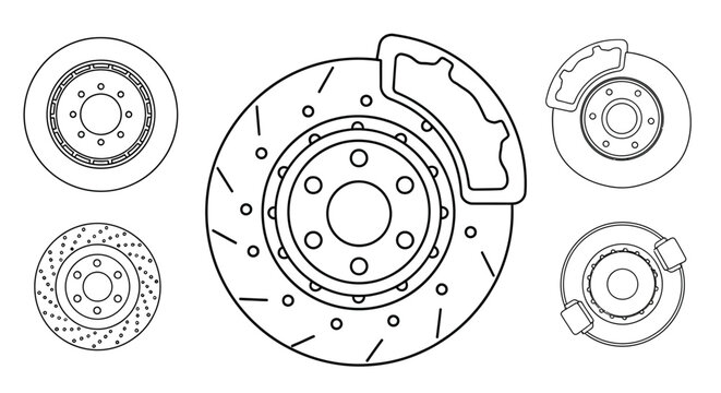 Diagram of automotive disc brake components in a technical illustration