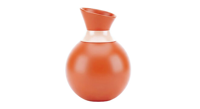 Orange Vase with Pink Band