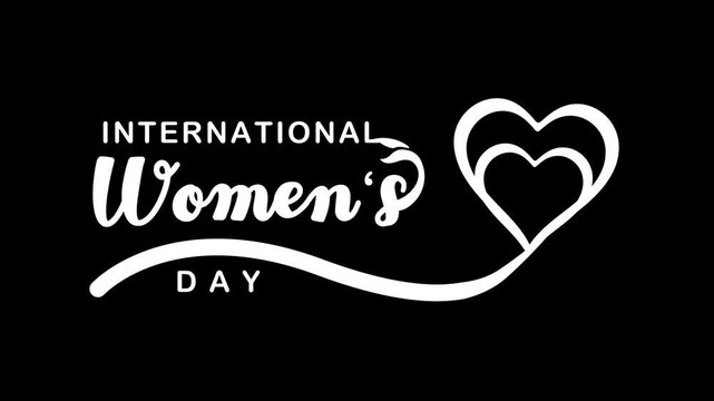 International womens day text animation. Suitable for promoting gender equality events and empowering women.