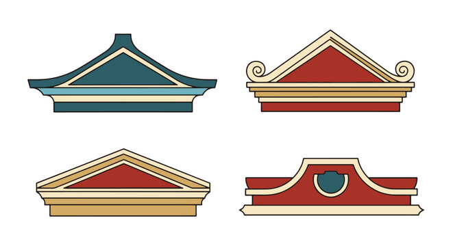 Pediment Line art minimal abstract vector