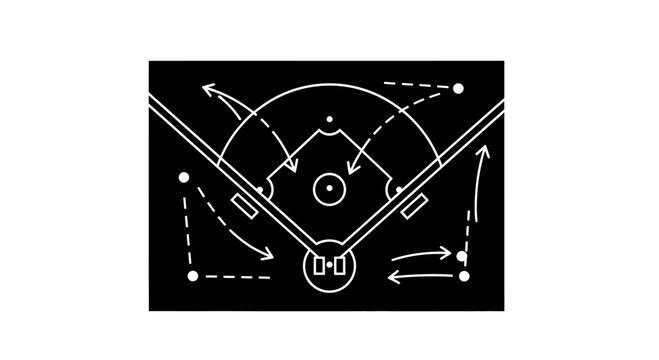 Baseball infield player strategy diagram.
