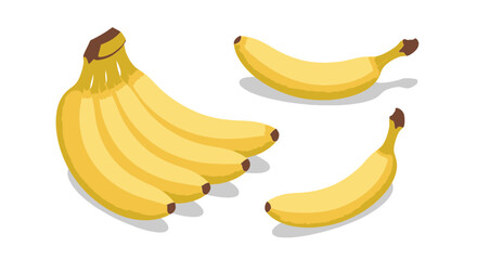 Vibrant Yellow Bananas Isolated on White Background. © Yahya