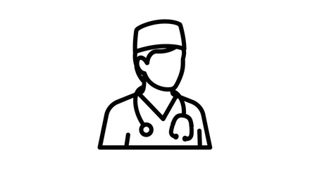 Fototapeta premium Doctor wearing stethoscope and scrubs.