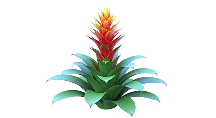 Obraz premium Vibrant Bromeliad Flower on White Background