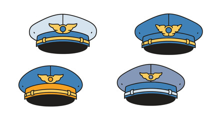 Pilot Cap Line art soft elegant style illustration © Ramjan