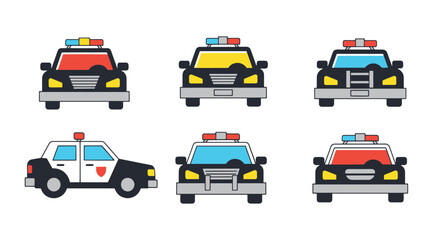 Police Car Line art colorful digital color vector © Ramjan
