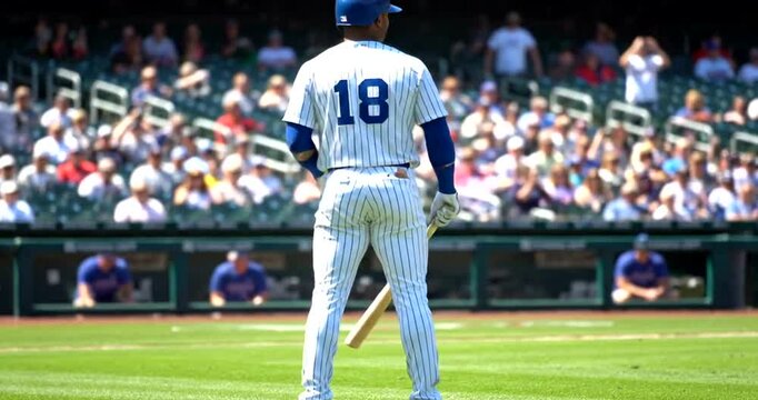 Baseball Player Standing on Field.