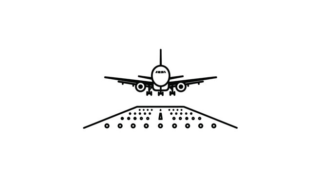 Airplane taking off from runway area.