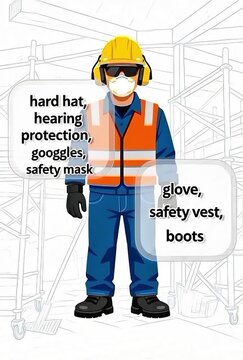 Motion illustration of safety worker PPE