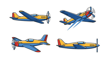 Propeller Plane Line modern colorful abstract illustration © Ramjan