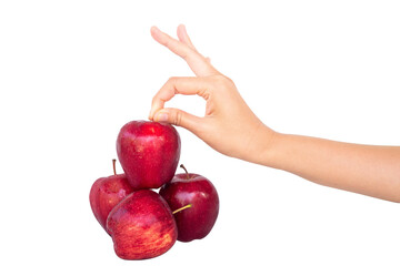 hand holding red apple