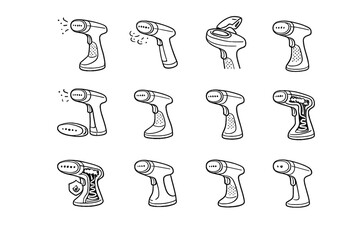 Icon steamer steam garment vector plate trigger curved grip overheat shell vapor