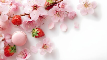 白背景の春限定菓子