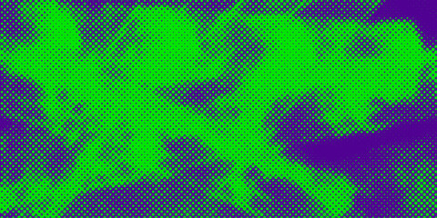 Urban grunge texture with neon punk aesthetic vector background. Halftone overlay features distressed paint effects, abstract patterns, and street art elements for bold graphic designs. © Konstantin