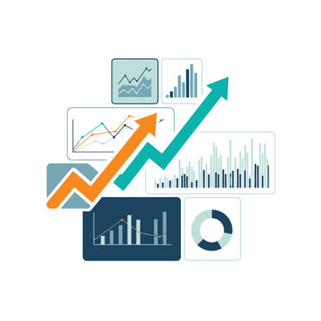 Stock Charts and Rising Arrows Indicating Growth