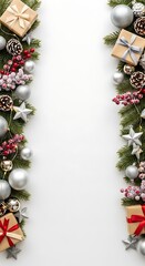 Christmas Decorations with Gifts and Ornaments.