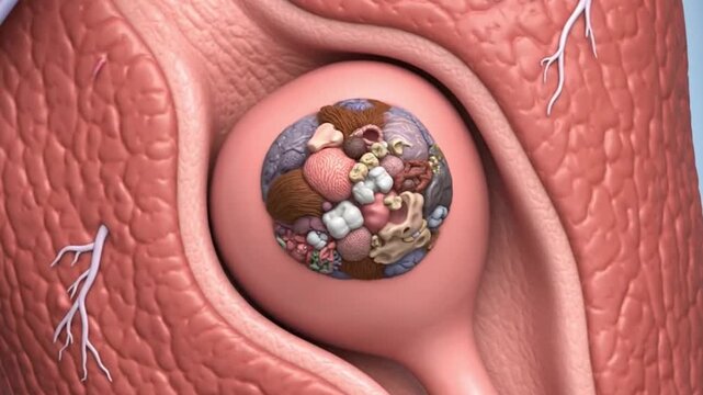 Medical Illustration of Embryo Development Stages.