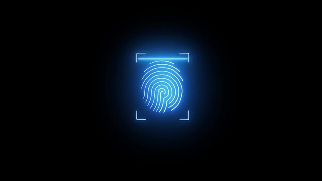 Bar code scanner QR code Neon shine Icon animation isolated on black background 4k video animation .