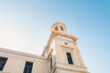 Historic Courthouse Tower, Low Angle View, Sunny Day © One