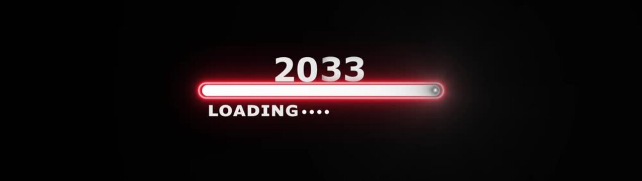 Loading new year 2031 to 2033 icon animation with dark background.Futuristic glowing new year 2031 to 2033 icon with smooth animated.