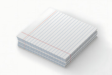 Stack of blank lined paper sheets for writing and notes