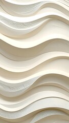 Soft flowing off-white wave pattern with subtle texture, creating a serene visual rhythm
