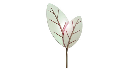 Pink leaf wall sconce with vein detail
