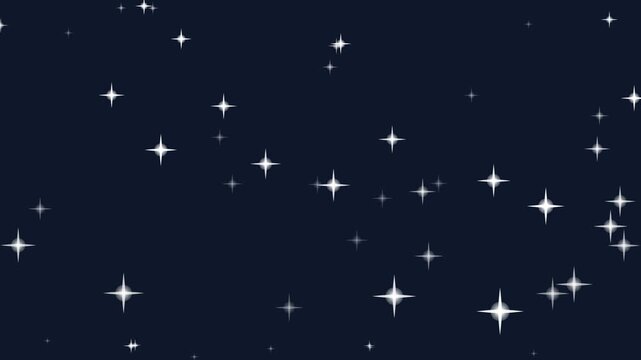 Dark night sky with numerous white stars shining brightly