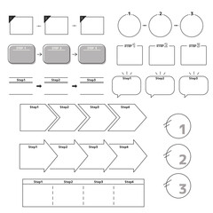 フローチャート順番の素材セット