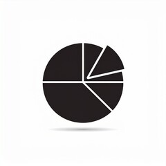 Black Pie Chart Divided into Four Sections on White Background
