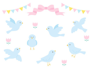 かわいい小鳥のベクターイラストセット © chie