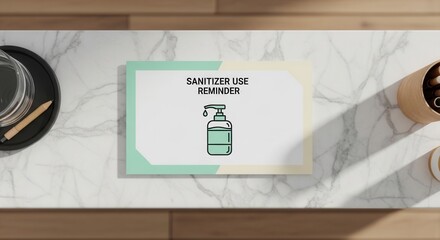 Naklejka premium Hygiene Reminder: Modern Minimalist Image Depicting a Sanitizer Use Message