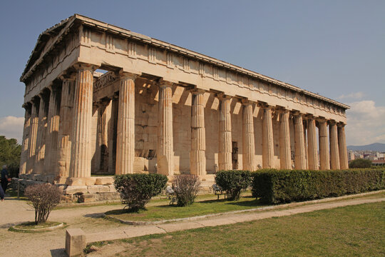 hephaestus temple in agora market in athens greece