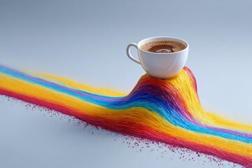 Coffee Cup Surfing Rainbow