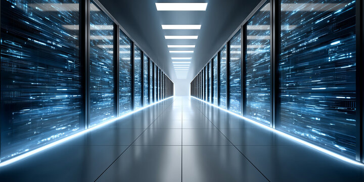 Data privacy regulations in technology infrastructure server room environment digital security futuristic viewpoint